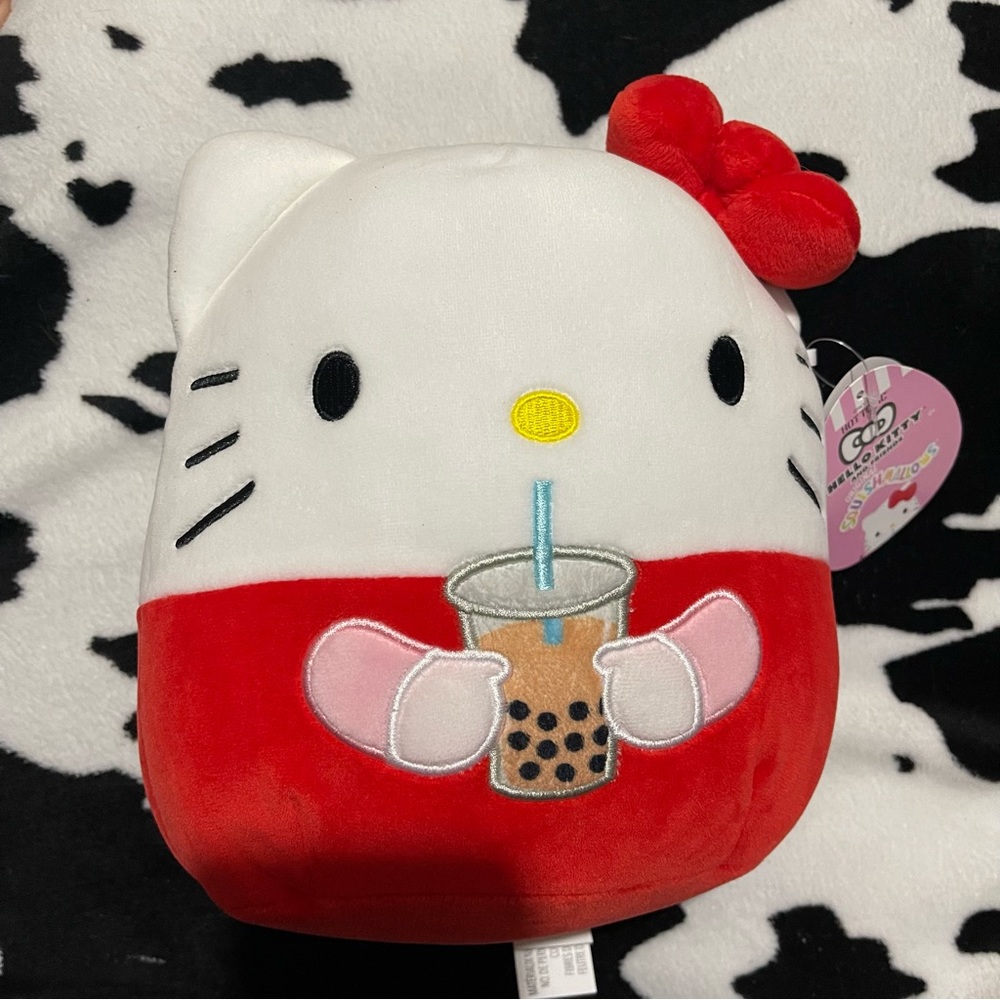Hot Topic Squishmallows Hello Kitty With Boba Plush Hot Topic Exclusive